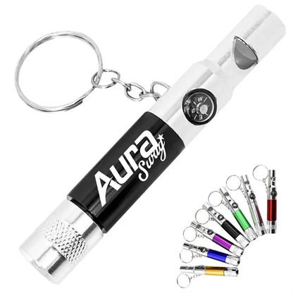 3-in-1 Whistle Flashlight Compass Keychain