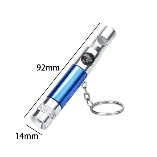 3-in-1 Whistle Flashlight Compass Keychain