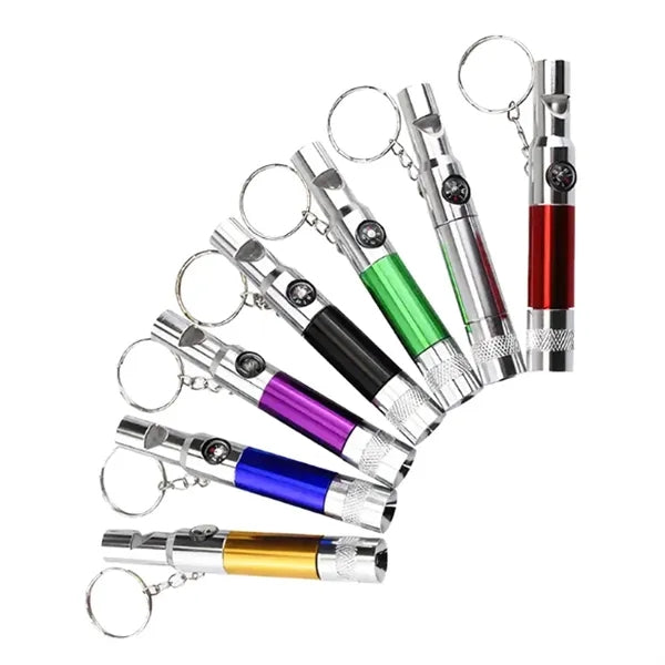 3-in-1 Whistle Flashlight Compass Keychain