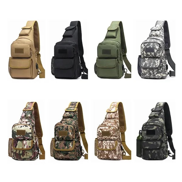 Tactical Chest Sling Bag with Bottle Holder