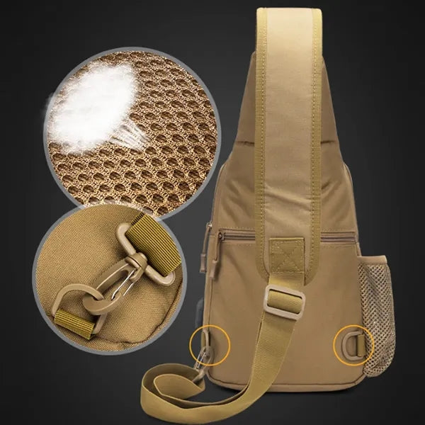 Tactical Chest Sling Bag with Bottle Holder