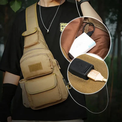 Tactical Chest Sling Bag with Bottle Holder