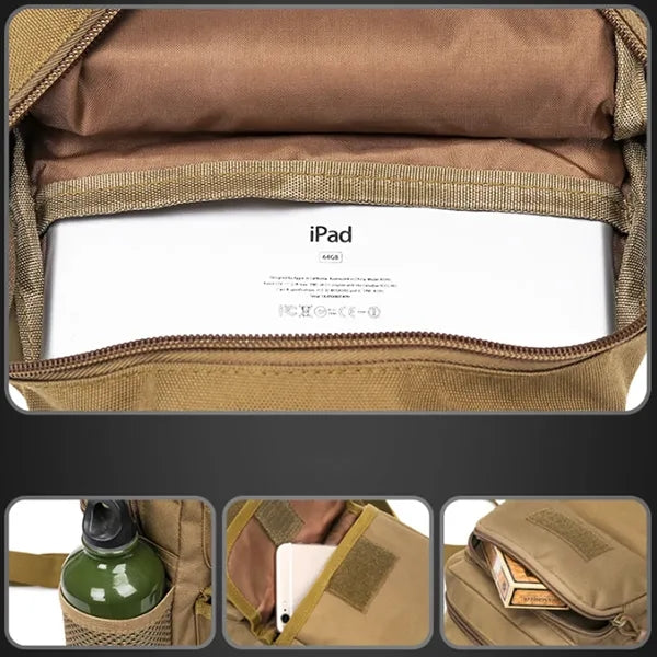 Tactical Chest Sling Bag with Bottle Holder