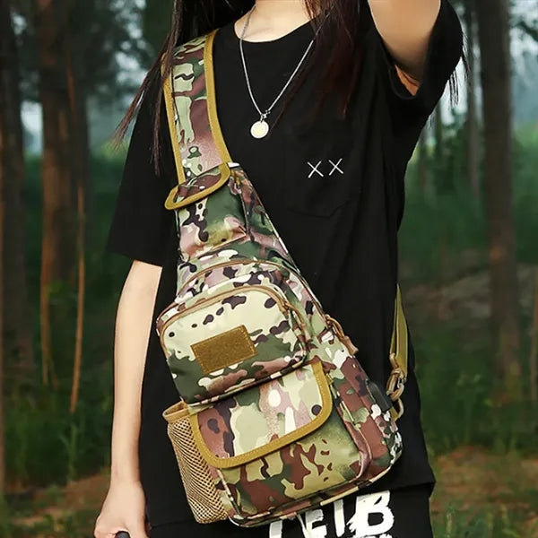 Tactical Chest Sling Bag with Bottle Holder