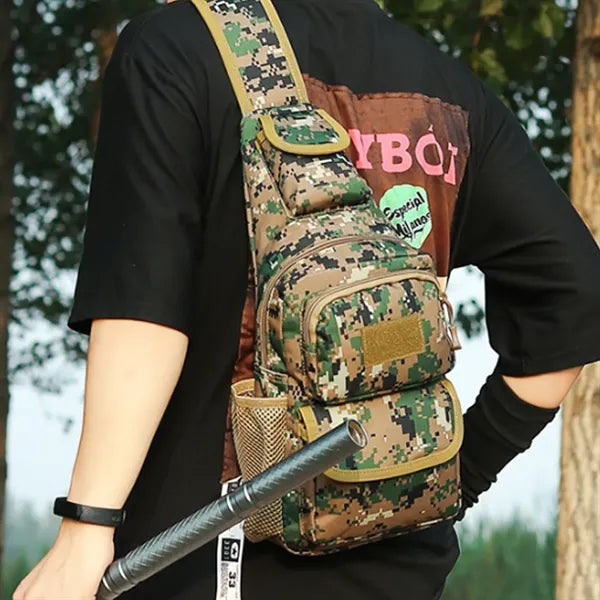 Tactical Chest Sling Bag with Bottle Holder