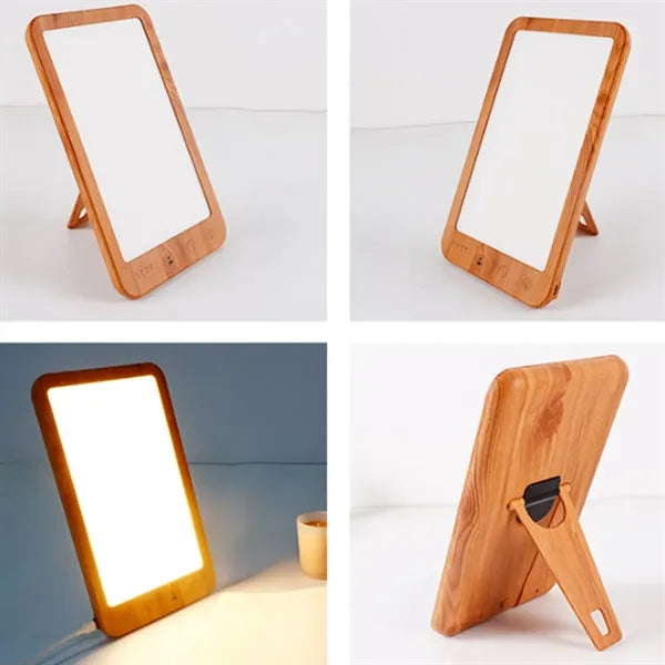 Wood Grain SAD Therapy Light with Adjustable Color