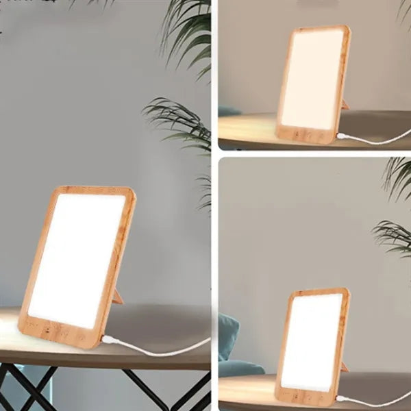 Wood Grain SAD Therapy Light with Adjustable Color