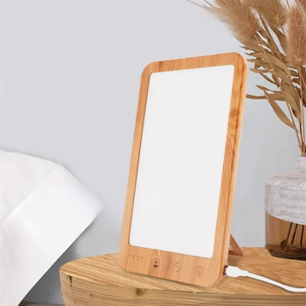 Wood Grain SAD Therapy Light with Adjustable Color