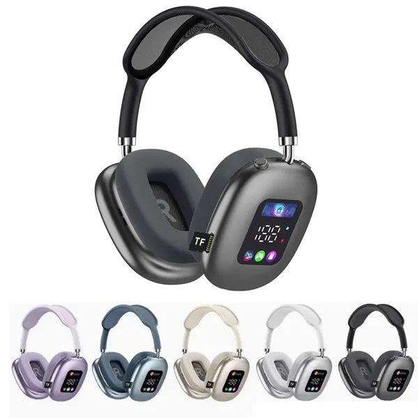 LED Display Wireless Headphones Over-Ear Headset
