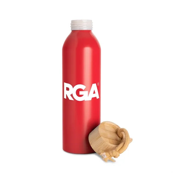 Meriden Sustainable Aluminum Bottle with Bamboo Lid &Cotton