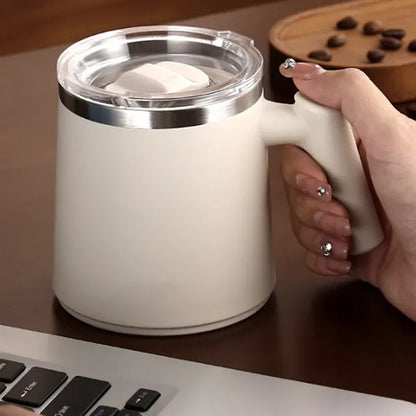 304 Stainless Steel Double-Layer Anti-Scalding Mug With Lid