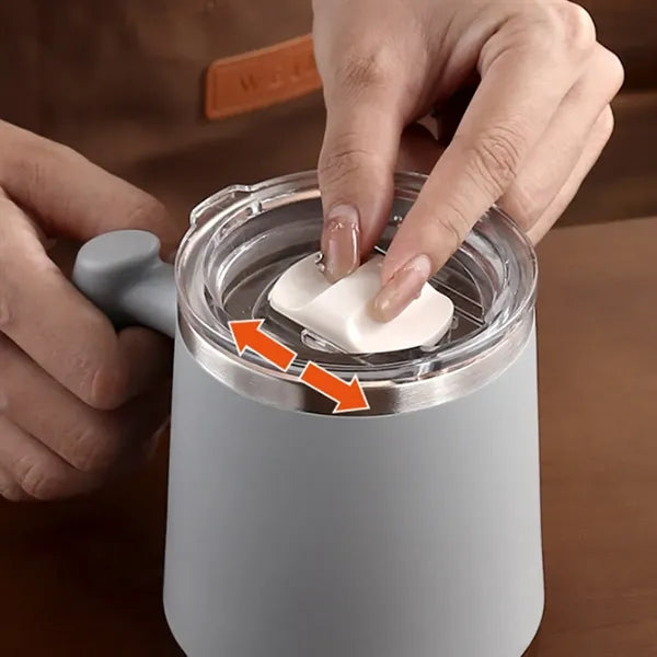 304 Stainless Steel Double-Layer Anti-Scalding Mug With Lid