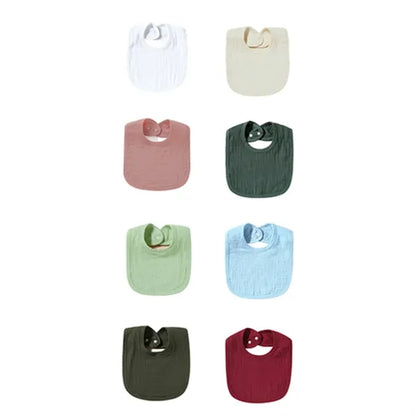Baby Breathable Cotton Gauze Bib With Double Buckle