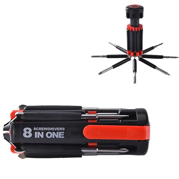 8 in 1 Multifunctional Screwdriver Tool w/Flashlight