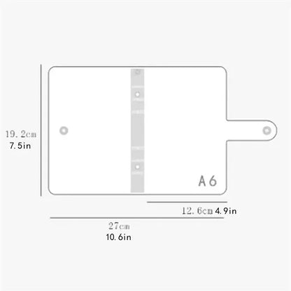 Clear PVC A6 Notebook Binder Cover w/ Flexible Rings