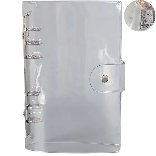 Clear PVC A6 Notebook Binder Cover w/ Flexible Rings