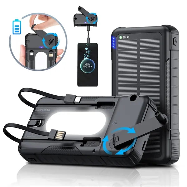 10000mAh Detachable Hand Crank Solar Charger