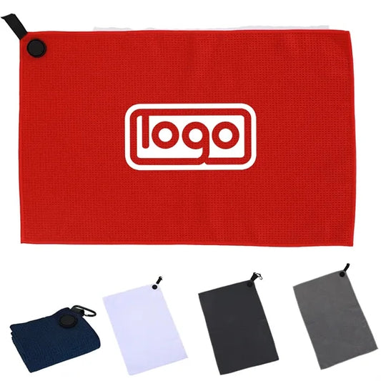Golf Towel with Clip Microfiber Waffle Design