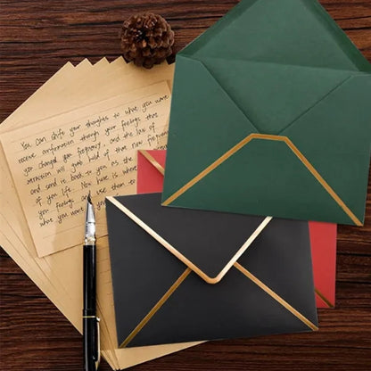 Gold-Foiled Diamond-Shaped Envelope Invitation