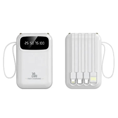 10000mAh Portable Power Bank with Built-in Cable