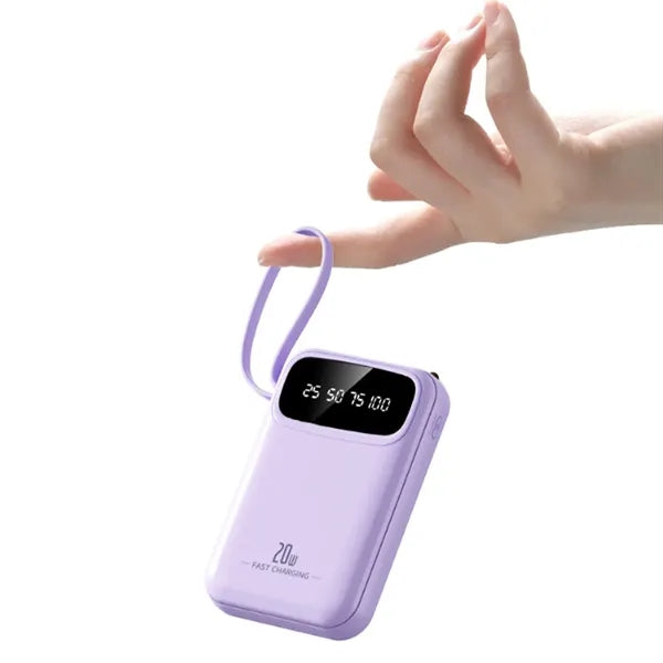 10000mAh Portable Power Bank with Built-in Cable
