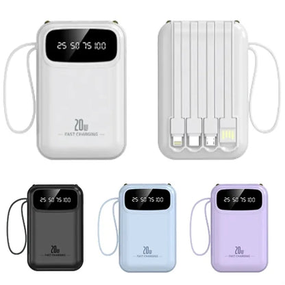 10000mAh Portable Power Bank with Built-in Cable