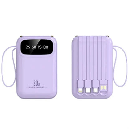 10000mAh Portable Power Bank with Built-in Cable