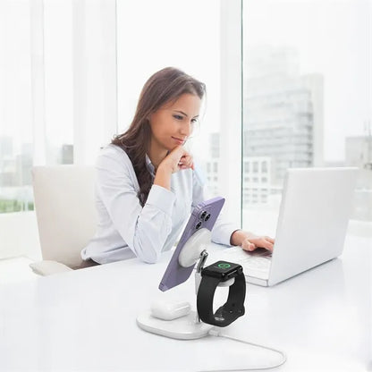 3 in 1 Smart Magnetic Wireless Charger Stand