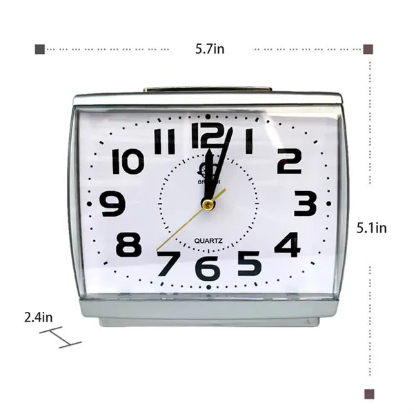 Silent Square Analog Alarm Clock