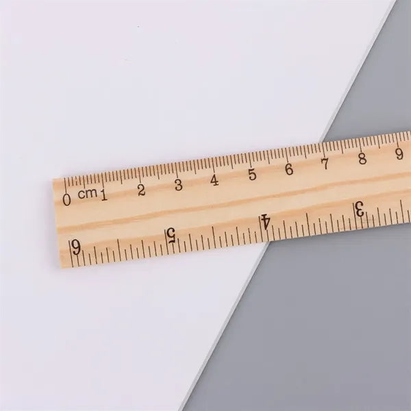 Pine Wood Double Scale Measuring Ruler