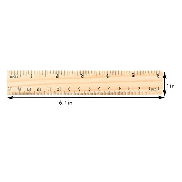 Pine Wood Double Scale Measuring Ruler