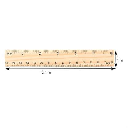 Pine Wood Double Scale Measuring Ruler
