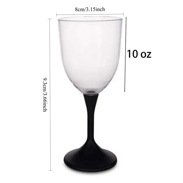 10oz Frosted LED Light UP Plastic Wine Glass
