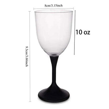 10oz Frosted LED Light UP Plastic Wine Glass