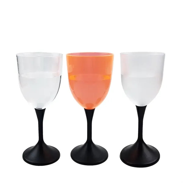 10oz Frosted LED Light UP Plastic Wine Glass