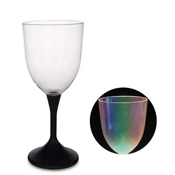 10oz Frosted LED Light UP Plastic Wine Glass