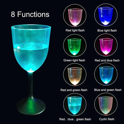 10oz Frosted LED Light UP Plastic Wine Glass