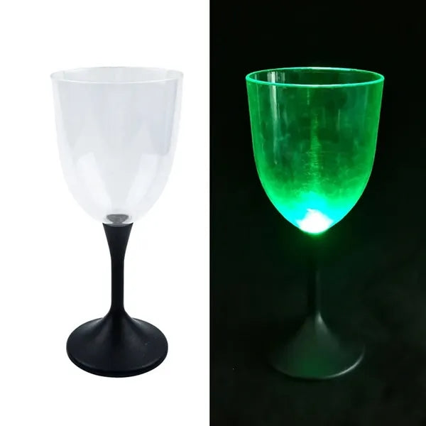 10oz Frosted LED Light UP Plastic Wine Glass