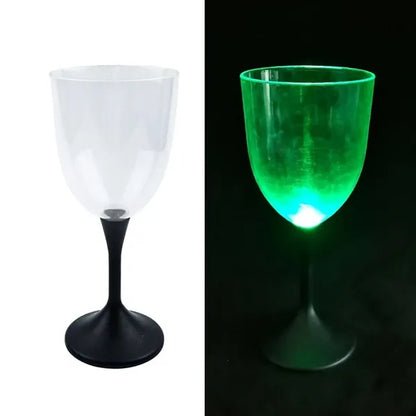 10oz Frosted LED Light UP Plastic Wine Glass