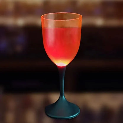10oz Frosted LED Light UP Plastic Wine Glass
