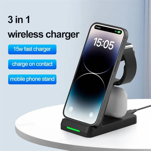 3 In 1 Wireless Charger Phone Stand