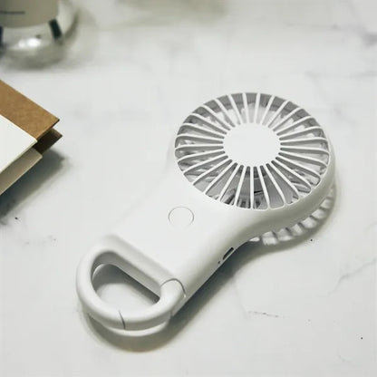 LED Light Handheld Mini Carabiner Keychain Fan