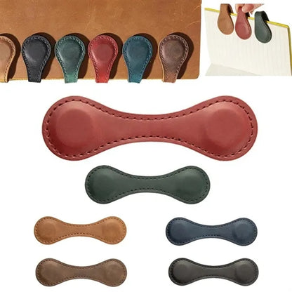 Magnetic Leather Bookmarks for Reading Page Clips