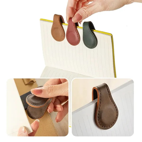 Magnetic Leather Bookmarks for Reading Page Clips