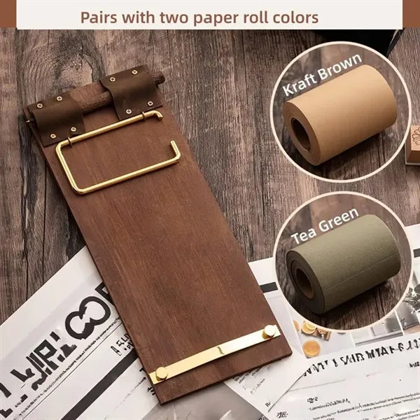 Vintage Hanging Memo Board with Kraft Paper Roll & Cutter