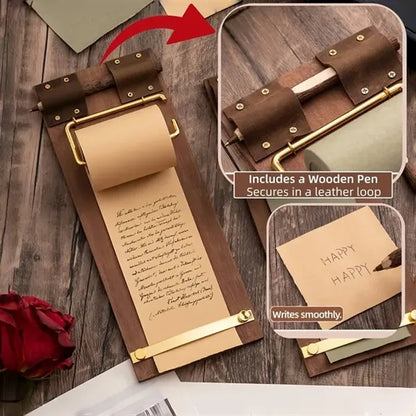 Vintage Hanging Memo Board with Kraft Paper Roll & Cutter