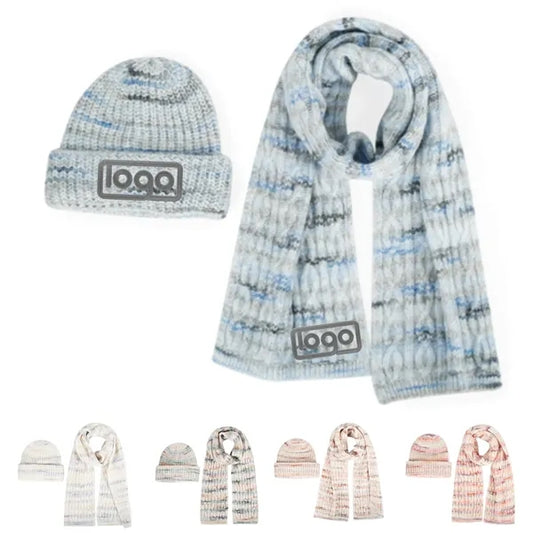 Unisex Thickened Knitted Hat Scarf Set