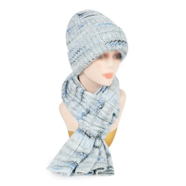 Unisex Thickened Knitted Hat Scarf Set