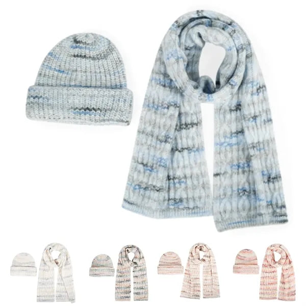 Unisex Thickened Knitted Hat Scarf Set