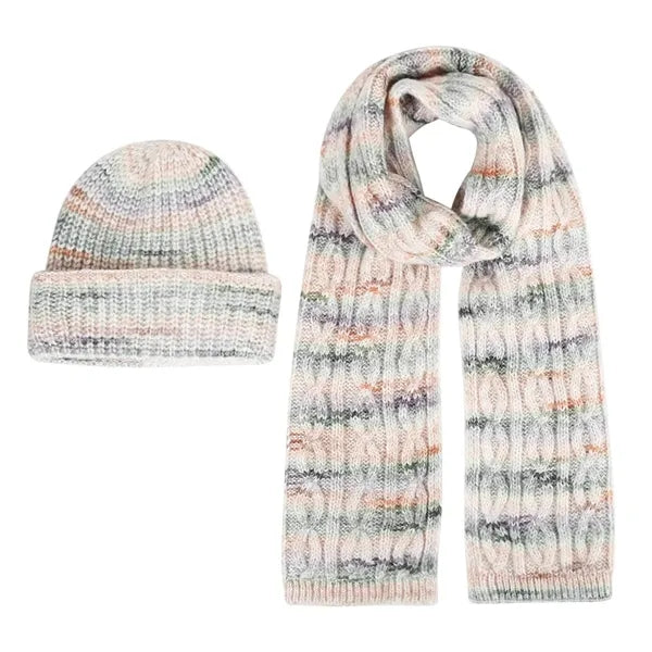 Unisex Thickened Knitted Hat Scarf Set